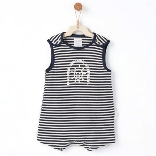 Andywawa Bebek Bamboo Striped Romper Tulum Lacivert AC26670