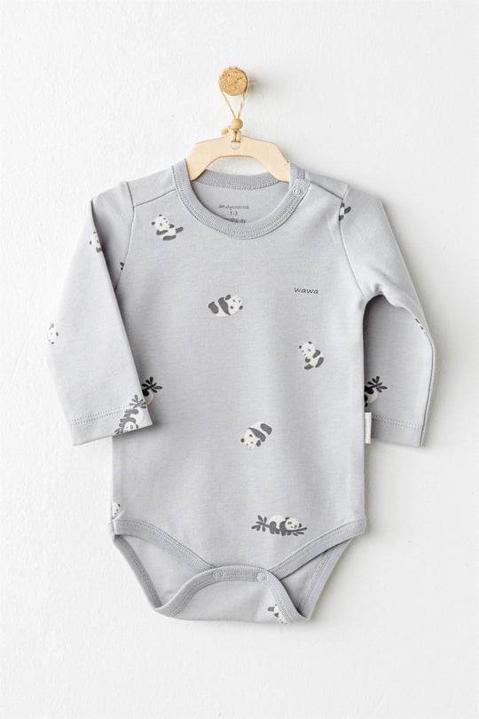 Andywawa Bebek Keep Smiling 2li Body Set Gri AC26036