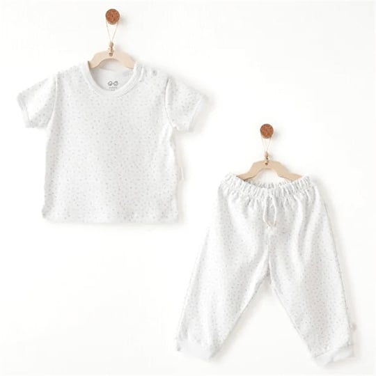 Andywawa Bebek My Little World Alt Üst Takım Beyaz AC26753