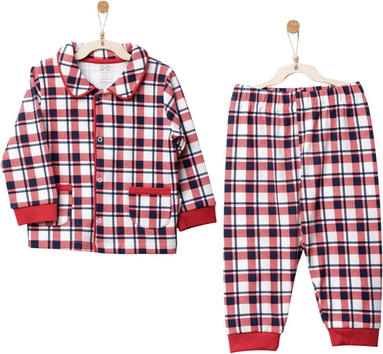 Andywawa Bebek Pajamas Little Dreamers Kareli Pijama Takımı Kırmızı AC27164