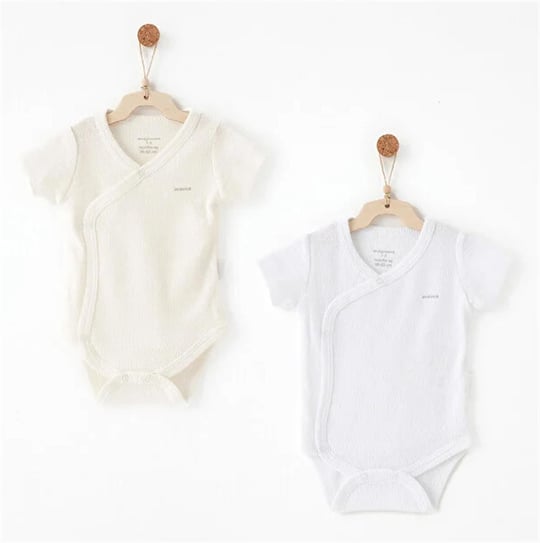 Andywawa Bebek Special Modal 2'li Yarım Kol Body Set Ekru AC26763