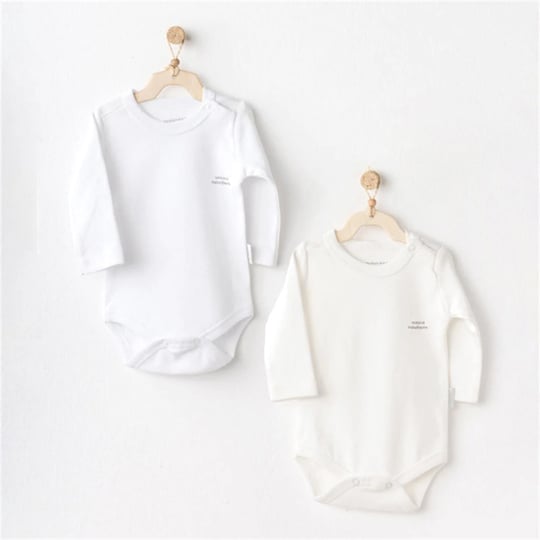 Andywawa Bebek Uzun Kol 2'li Basic Body Set Beyaz AC26775
