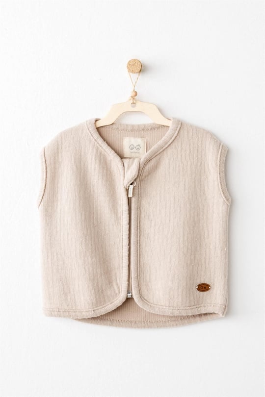 Andywawa Bebek Vest Casual Yelek Bej AC26207