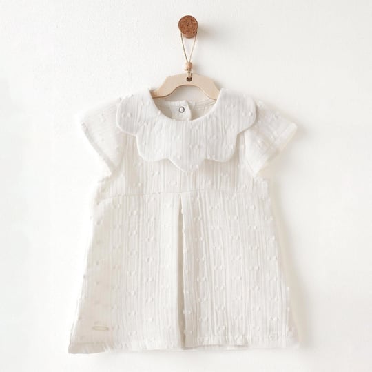 Andywawa Kız Bebek Baby Chic Elbise Ekru AC26644