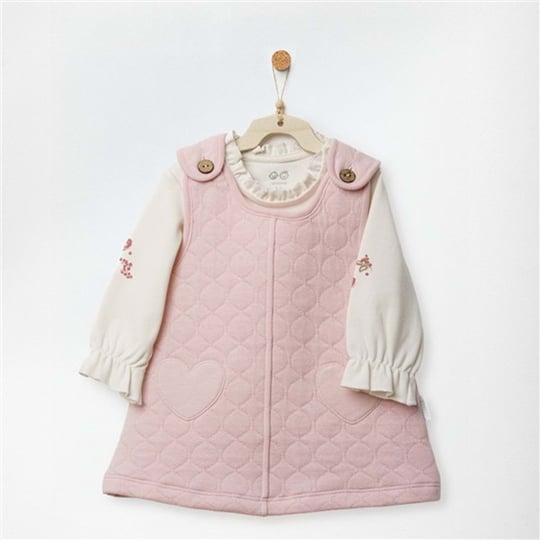 Andywawa Kız Bebek Floral Dreams Bluz Elbise Takım Pembe AC27019