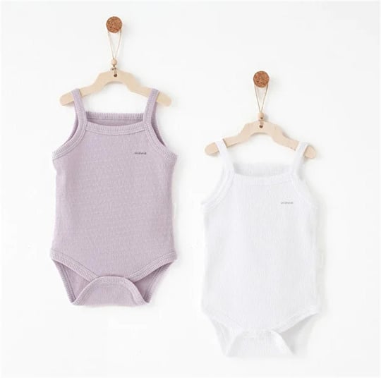 Andywawa Kız Bebek Special Modal 2'li Askılı Body Set Lila AC26760