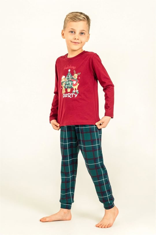 Arnetta Erkek Çocuk Baskılı Pijama Takımı Bordo AR3822-3