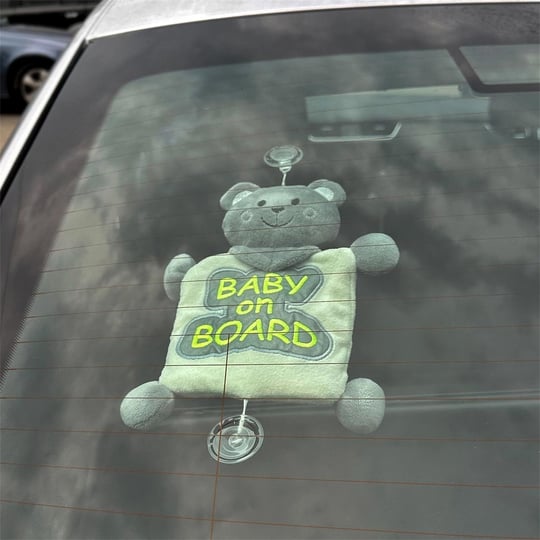 Babyjem Reflektörlü Arabada Bebek Var Aparatı Gri Art-875