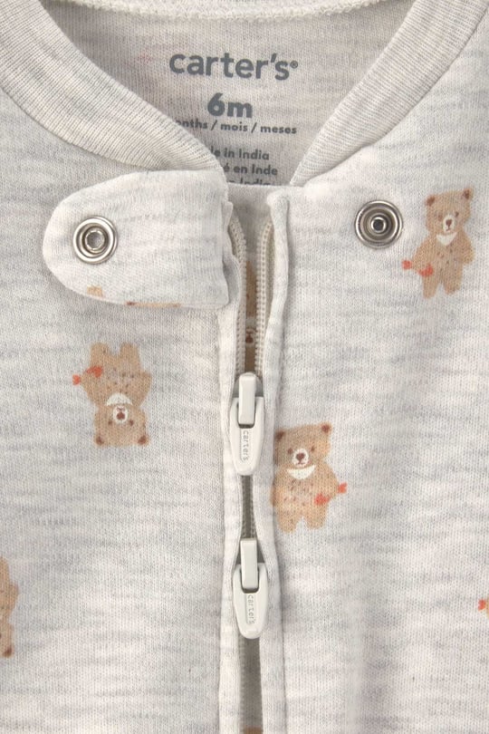 Carters Bebek Fermuarlı Patikli Tulum Gri 1V243510