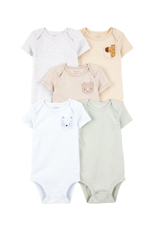 Carters Bebek Layette 5li Kısa Kollu Zıbın Set Renkli 1T217810