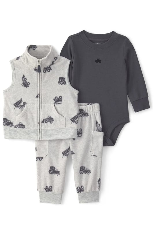 Carters Erkek Bebek 3lü Polar Yelek  Alt Takım Gri 1W083610