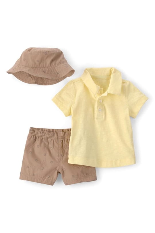 Carters Erkek Bebek 3lü Tişört Şort Takım Sarı 1U546610