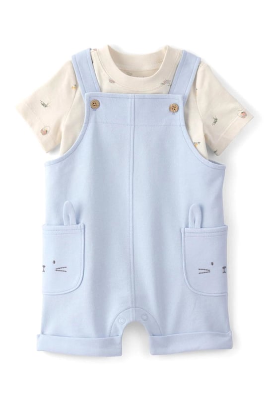 Carters Erkek Bebek Salopet Tişört Takım Mavi 1U606410