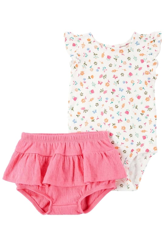 Carters Kız Bebek 2li Body Şort Takım Pembe 1S522810