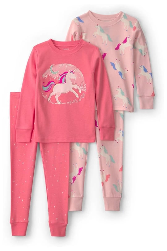 Carters Kız Bebek 4lü Baskılı Pijama Takımı Pembe 1W132610