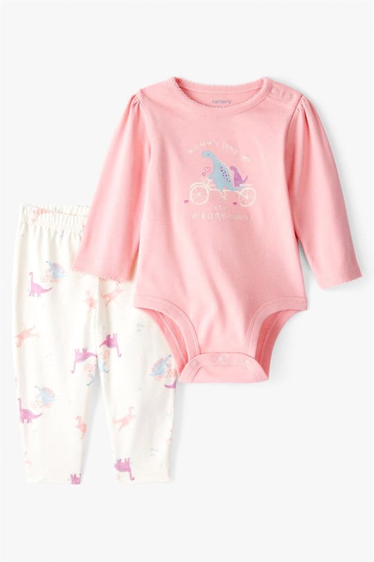 Carters Kız Bebek Baskılı Body Pantolon Pembe 1T549210