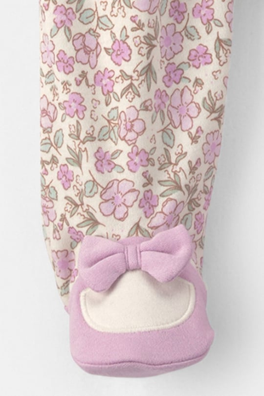 Carters Kız Bebek Çiçekli Fermuarlı Patikli Tulum Lila 1V707210