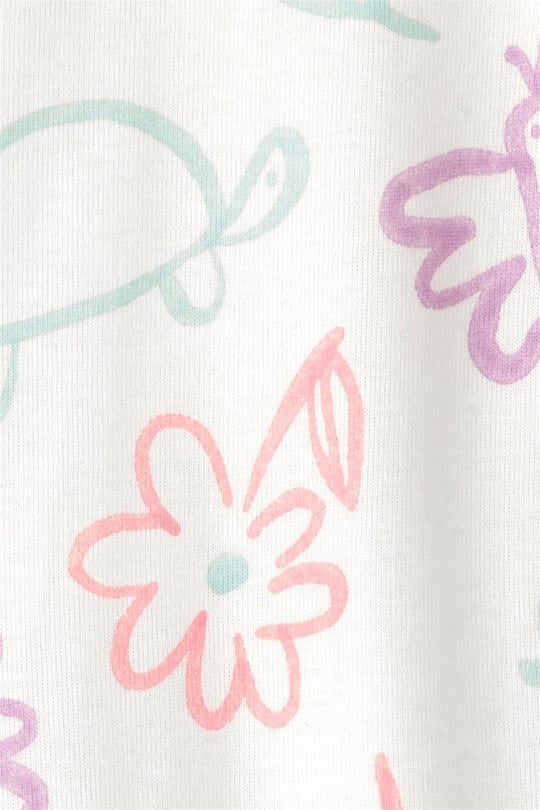Carters Kız Bebek Desenli Patikli Uyku Tulumu Krem 1U854610