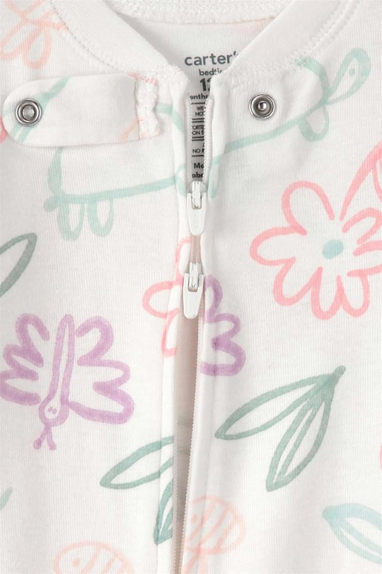 Carters Kız Bebek Desenli Patikli Uyku Tulumu Krem 1U854610