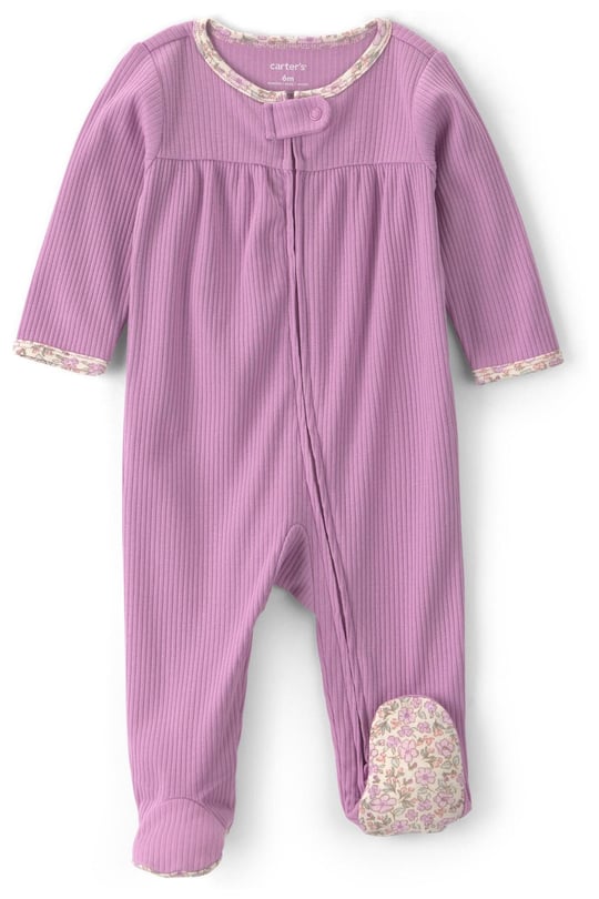 Carters Kız Bebek Fermuarlı Patikli Tulum Mor 1V246310