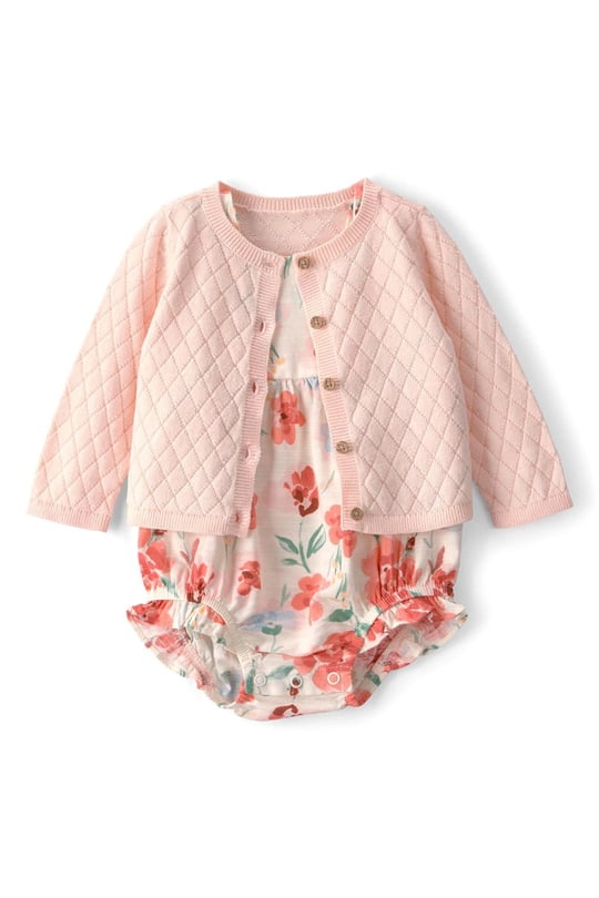 Carters Kız Bebek Hırka Kısa Tulum Takım Somon 1U741210