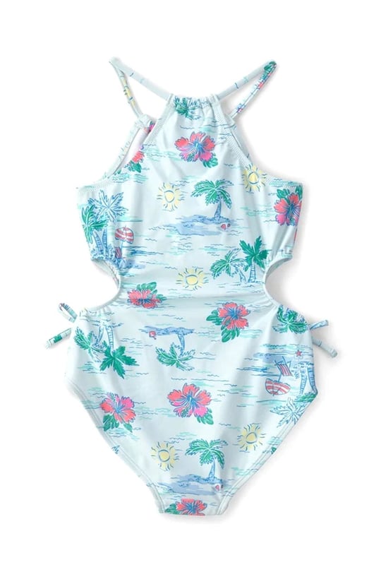 Carters Kız Çocuk Bel Detaylı Mayo Açık Mavi 3U614610