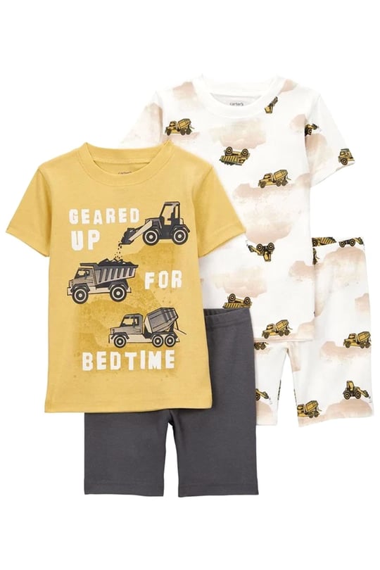 Carters Küçük Erkek Çocuk 4lü Tişört Şort Takım Sarı 2S389010