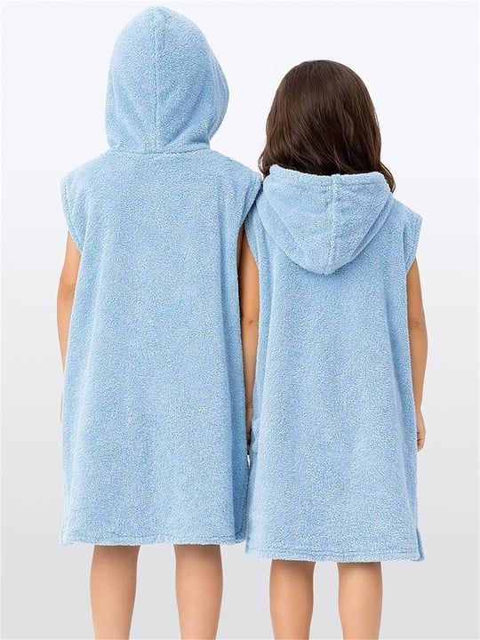 Denokids Çocuk Fermuarlı Kapüşonlu Bornoz Mavi CFF-26Y1-159