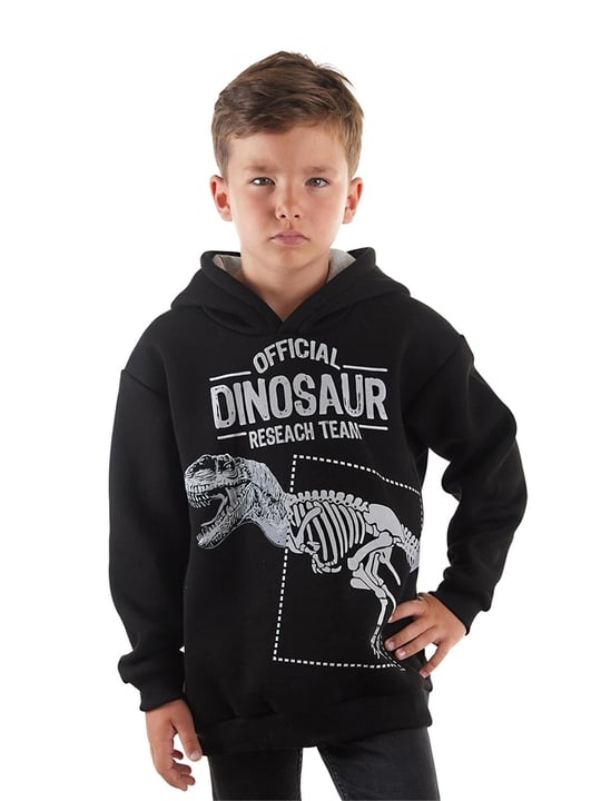 Denokids Erkek Çocuk Dino Research Sweatshirt Siyah MS-24S1-062
