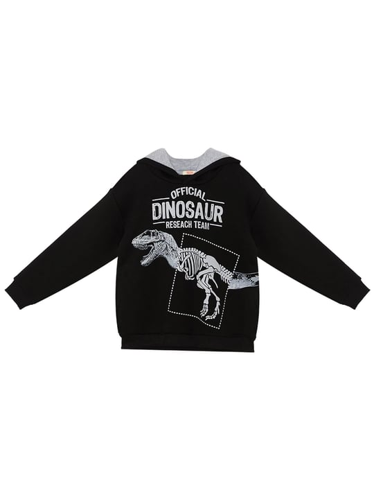 Denokids Erkek Çocuk Dino Research Sweatshirt Siyah MS-24S1-062