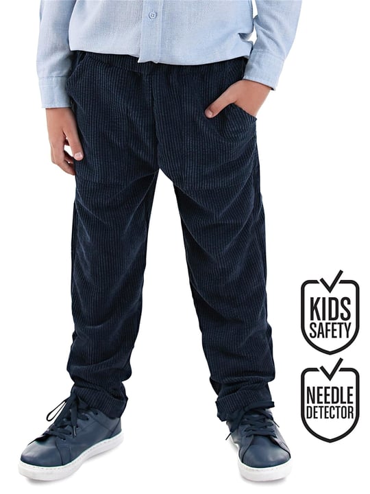 Denokids Erkek Çocuk Fitilli Kadife Pantolon Lacivert CFF-25S1-049