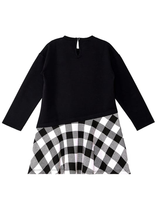 Denokids Kız Çocuk Havalı Kedi Elbise Siyah MS-20K1-016