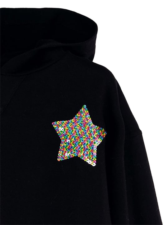 Denokids Kız Çocuk Stars Crop Eşofman Takım Siyah CFF-25S1-155