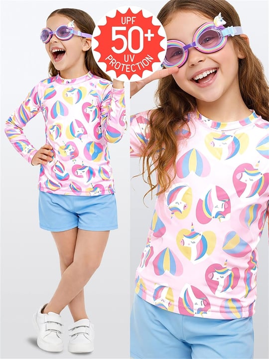 Denokids Kız Çocuk UV Korumalı Unicorn Mayo Tişört CFF-26Y1-121