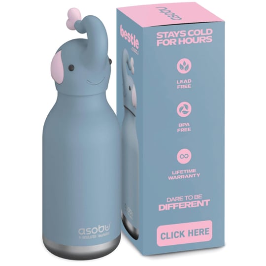 Globber Asobu Bestle Bottle Pipetli Çelik Suluk Elephant SBV44-ELEPHANT