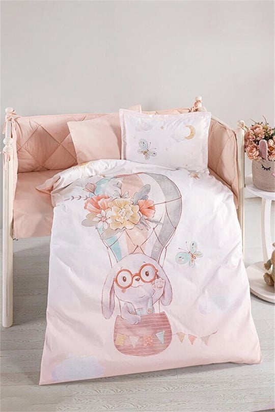 Kanz Kız Bebek Flying Rabbit Pamuklu 8 Parça Uyku Seti KNZ-003