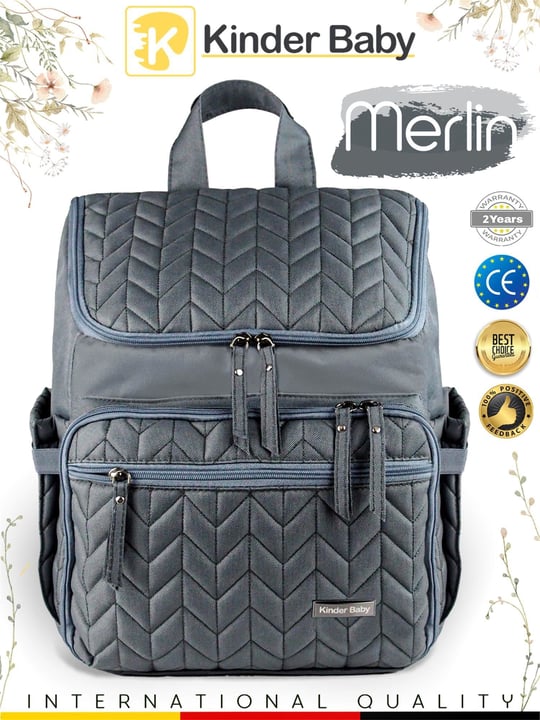 Kinder Baby Merlin Anne Bebek Bakım Çantası Gri