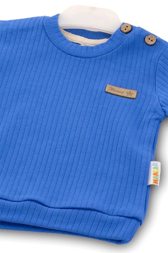 Kinder Baby Miniş Bebe Fitilli Pamuklu Bebek Takımı Lacivert 1093