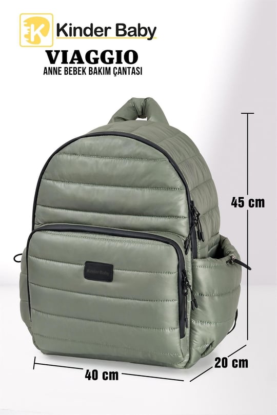 Kinder Baby Viaggio Termal Biberon Çantalı ve Alt Açma Pedli Mint Bebek Bakım Çantası
