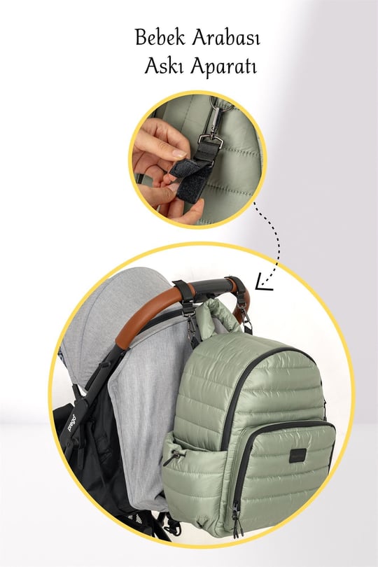 Kinder Baby Viaggio Termal Biberon Çantalı ve Alt Açma Pedli Mint Bebek Bakım Çantası