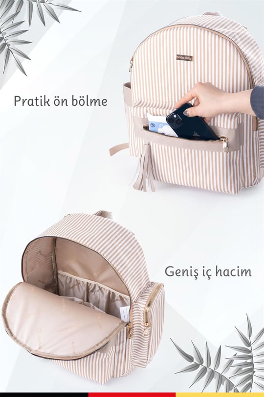 Kinder Baby Zebbra Bebek Bakım Çantası Bej