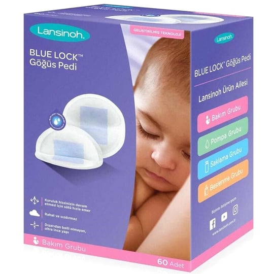 Lansinoh Blue Lock Göğüs Pedi 60 Adet 44369