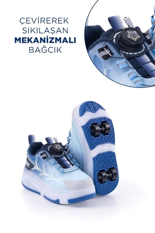 Marco Kids Erkek Çocuk Işıklı Paten Ayakkabı Mavi 26Y1801-P