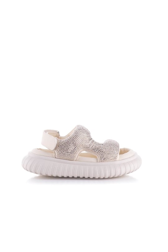 Marco Kids Kız Çocuk Taşlı Sandalet Krem 26Y845