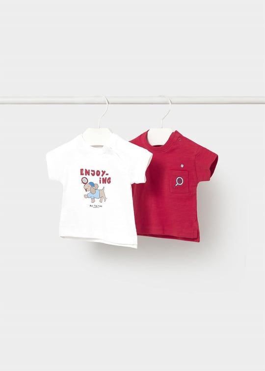 Mayoral Bebek 2li Baskılı Tişört Set Kırmızı 1074
