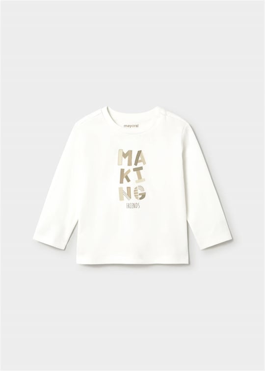 Mayoral Erkek Bebek Basic Uzun Kollu Tişört Krem 108