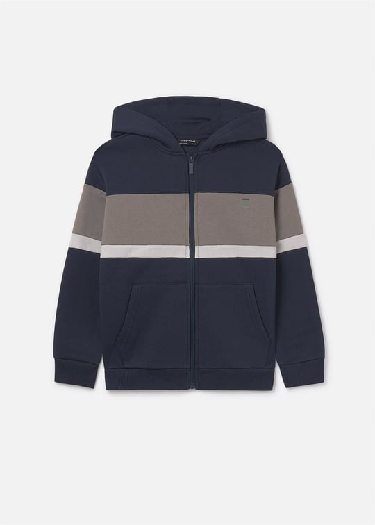 Mayoral Erkek Bebek Çizgili Fermuarlı Sweatshirt Lacivert 7418