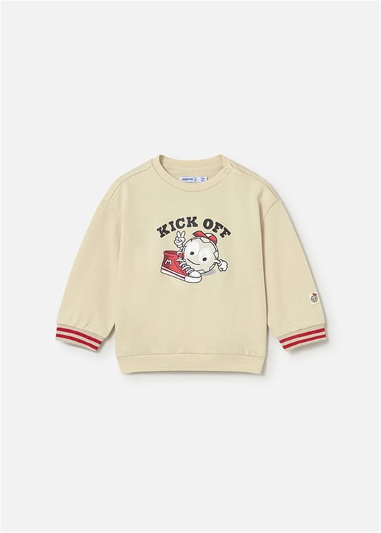 Mayoral Erkek Bebek Desenli Sweatshirt Krem 1402
