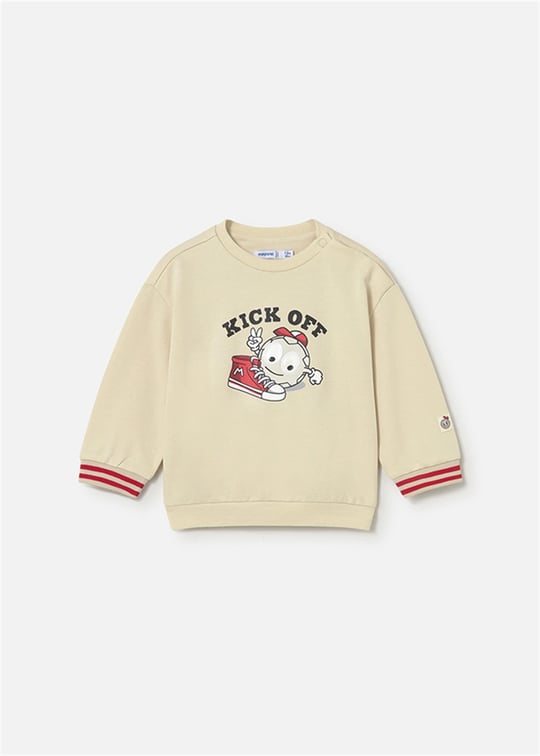 Mayoral Erkek Bebek Desenli Sweatshirt Krem 1402