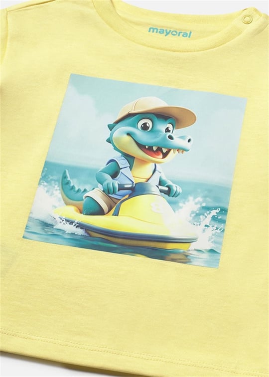 Mayoral Erkek Bebek Dinozor Baskılı Tişört Sarı 1015